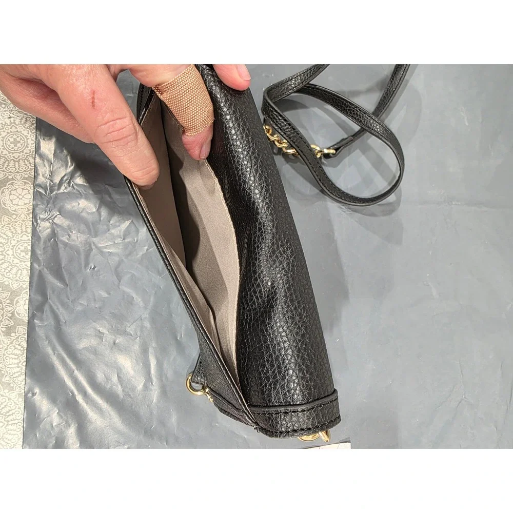 Black Crossbody Bag Gold Chain‎ Strap Small Purse Evening Party Designer Style